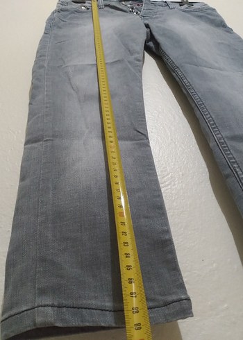 Gri Düğmeli Erkek Denim Pantolon - Görsel 6