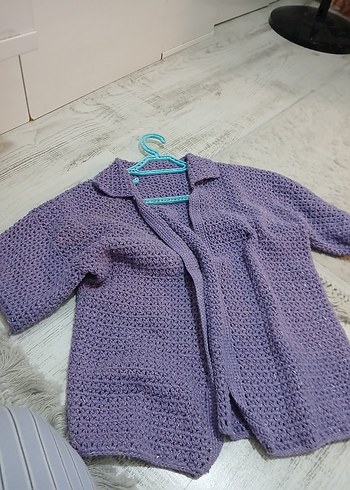 40 Beden Lila Örgü Hırka