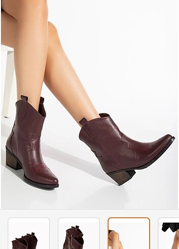 40 Beden bordo Renk Bordo kovboy botları