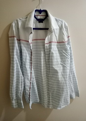 Erkek Pamuk Gri Çizgili Uzun Kollu Gömlek - Görsel 2