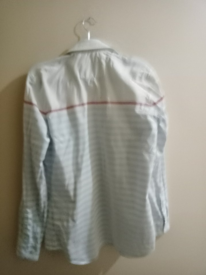 Erkek Pamuk Gri Çizgili Uzun Kollu Gömlek - Görsel 4