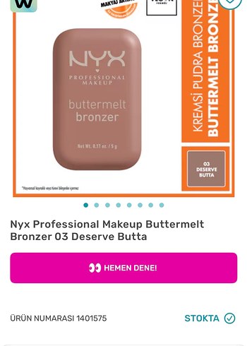 Nyx Buttermelt Bronzer 03 Deserve Butta