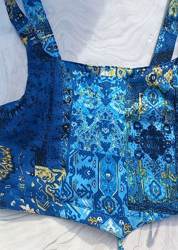 Kadın Mavi Büstiyer Korse - Görsel 2