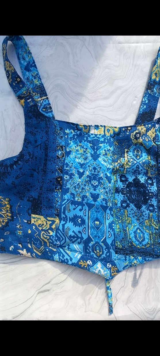 Kadın Mavi Büstiyer Korse - Görsel 2