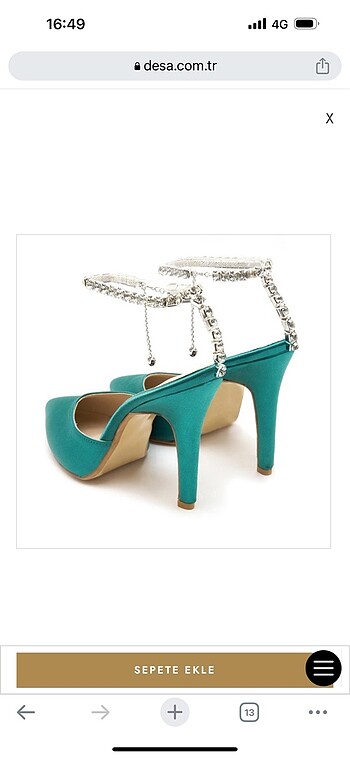 38 Beden Taşlı stiletto
