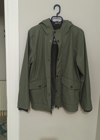 Kapüşonlu Haki çocuk yağmurluk - Görsel 2