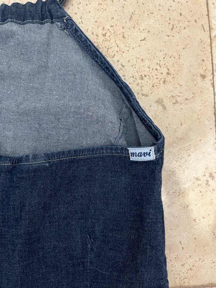 Lacivert Bohem Midi Kot Elbise - Görsel 5