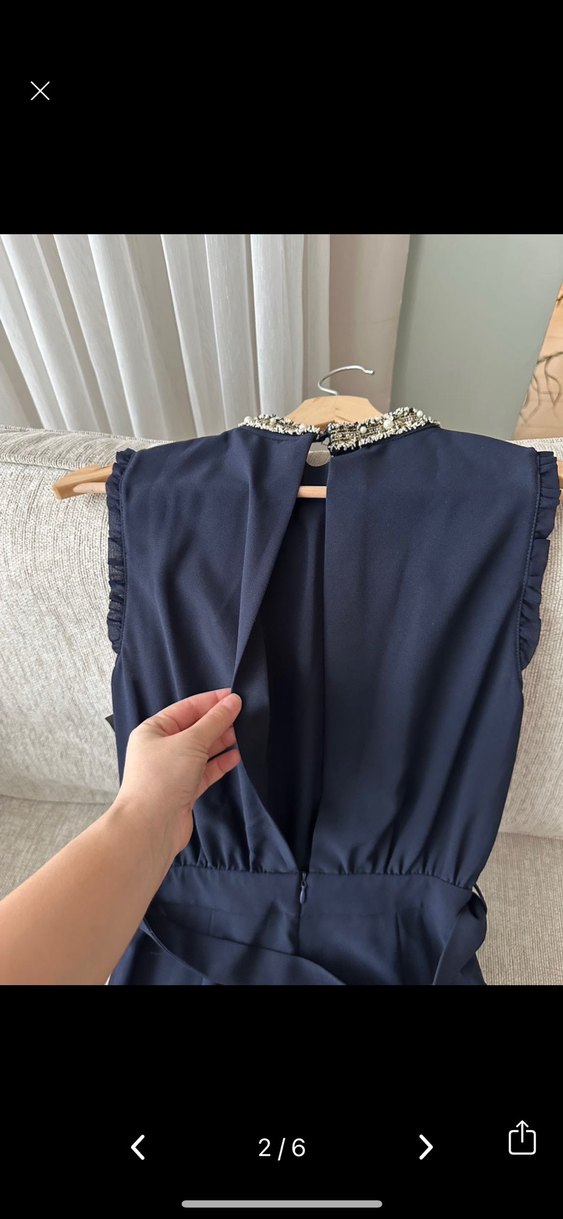 Kemerli Lacivert Uzun Tulum - Görsel 2