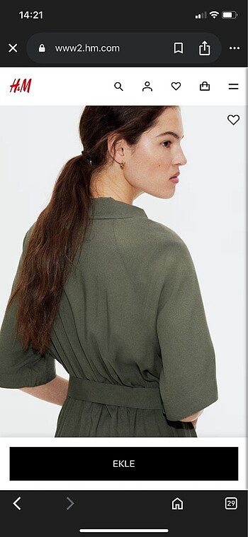 xl Beden hm yesil gomlek elbise