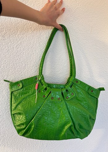  Beden vintage y2k Yeşil Deri Kadın Çanta