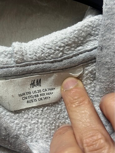 13-14 Yaş Beden gri Renk H&M KIZ ÇOCUK SWEATSHİRT