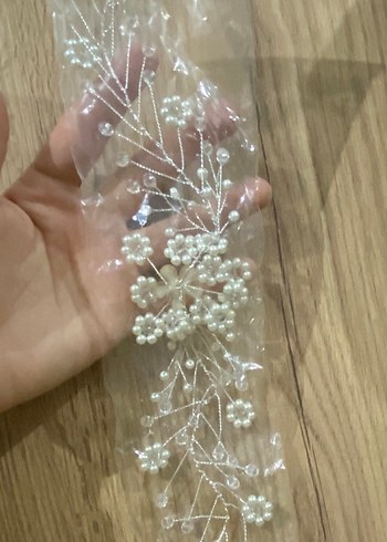 Beyaz Boncuklu Bohem Saç Aksesuarı - Görsel 2