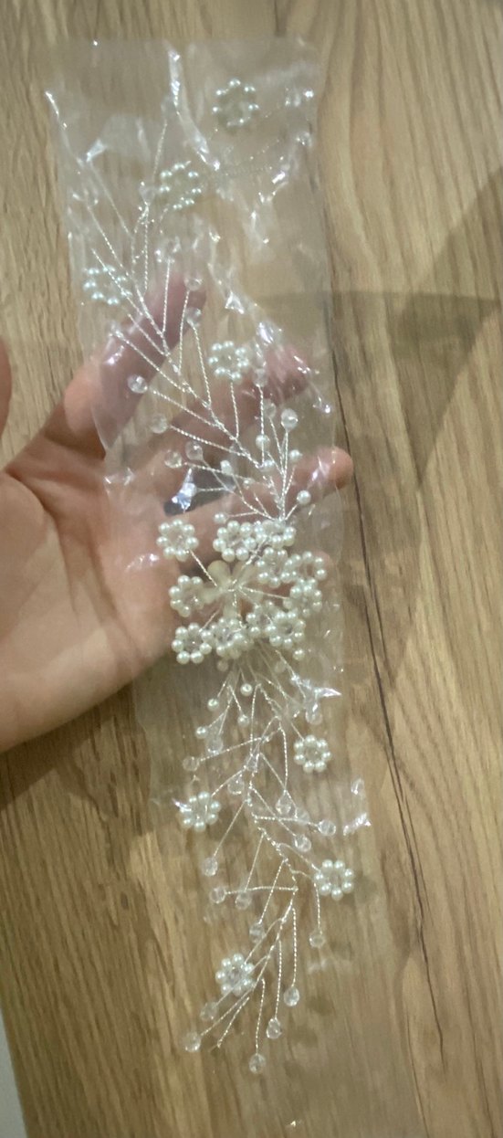 Beyaz Boncuklu Bohem Saç Aksesuarı - Görsel 2