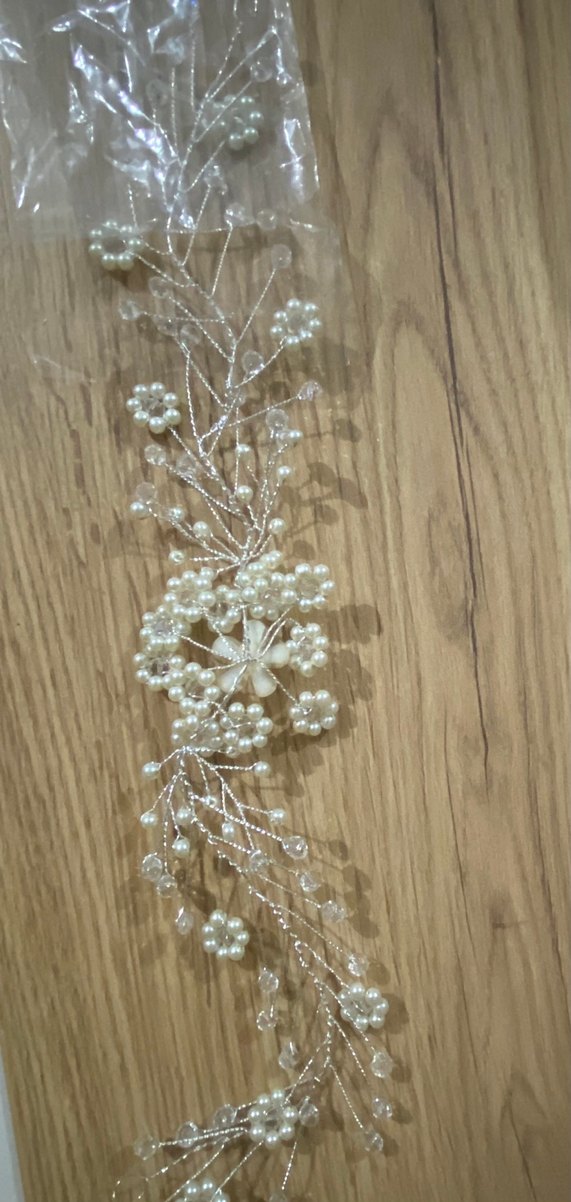 Beyaz Boncuklu Bohem Saç Aksesuarı - Görsel 4