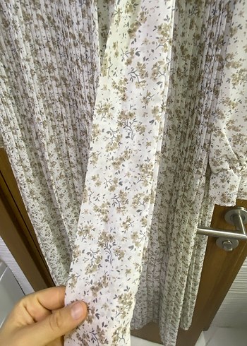 Beyaz Şifon Piliseli Uzun Kollu Bohem Elbise - Görsel 4