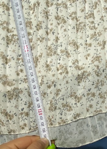 Beyaz Şifon Piliseli Uzun Kollu Bohem Elbise - Görsel 3