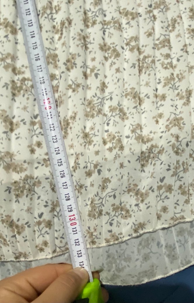 Beyaz Şifon Piliseli Uzun Kollu Bohem Elbise - Görsel 3