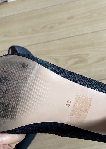 IPEKYOL Siyah Deri Yılan Desenli Stiletto - Görsel 4