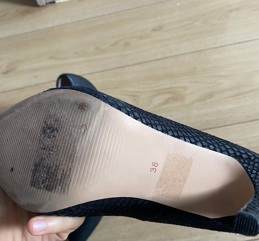 IPEKYOL Siyah Deri Yılan Desenli Stiletto - Görsel 4