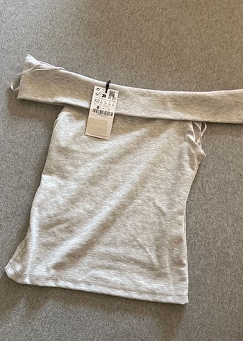 stradivarius omzu açık bluz üst - Görsel 3