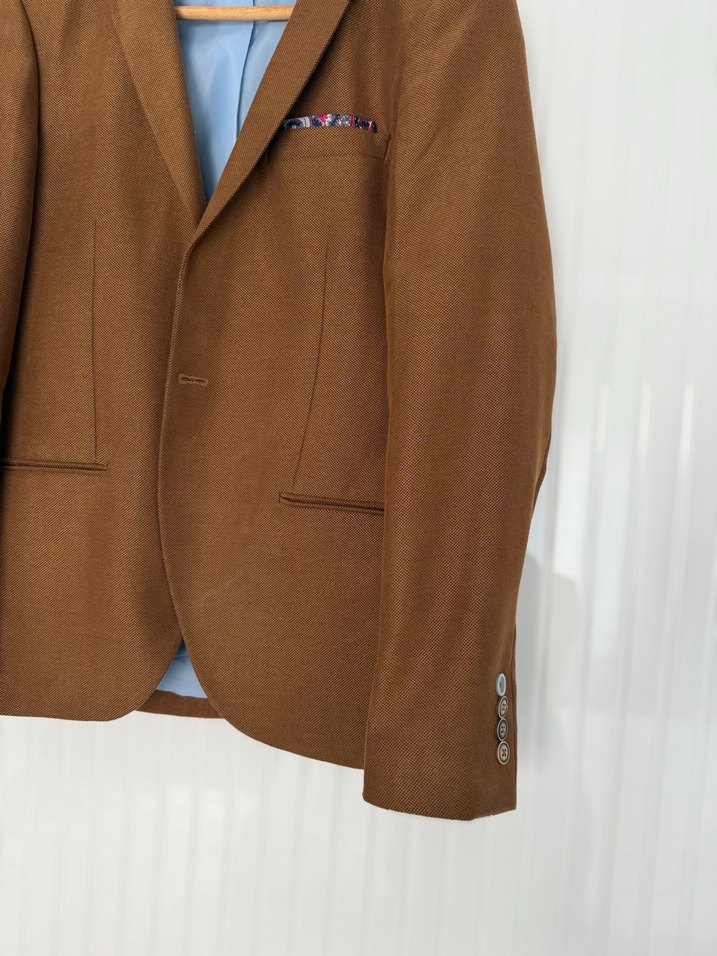 Düğmeli Kahverengi Erkek Ceket - Görsel 2