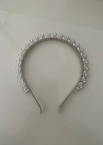 İnci Boncuklu Beyaz Taç - Görsel 2