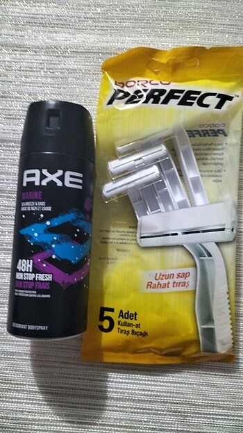 Axe erkek deodorant ve tras bıçağı 