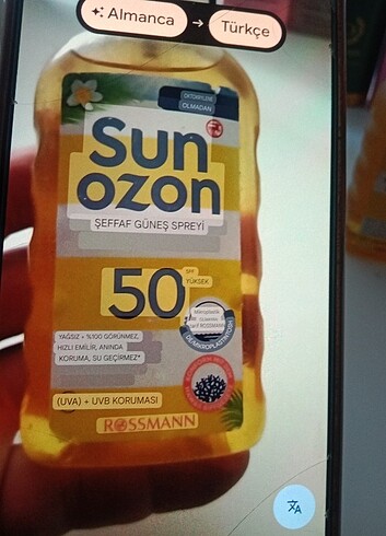 Sunix Sun ozon güneş yağı transparant hiç kullanılmamış