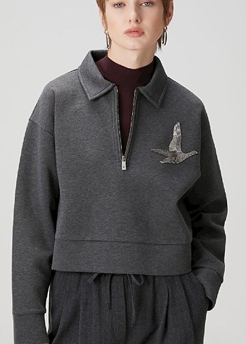 Kuş Nakışlı Beymen Club sweatshirt - Görsel 5