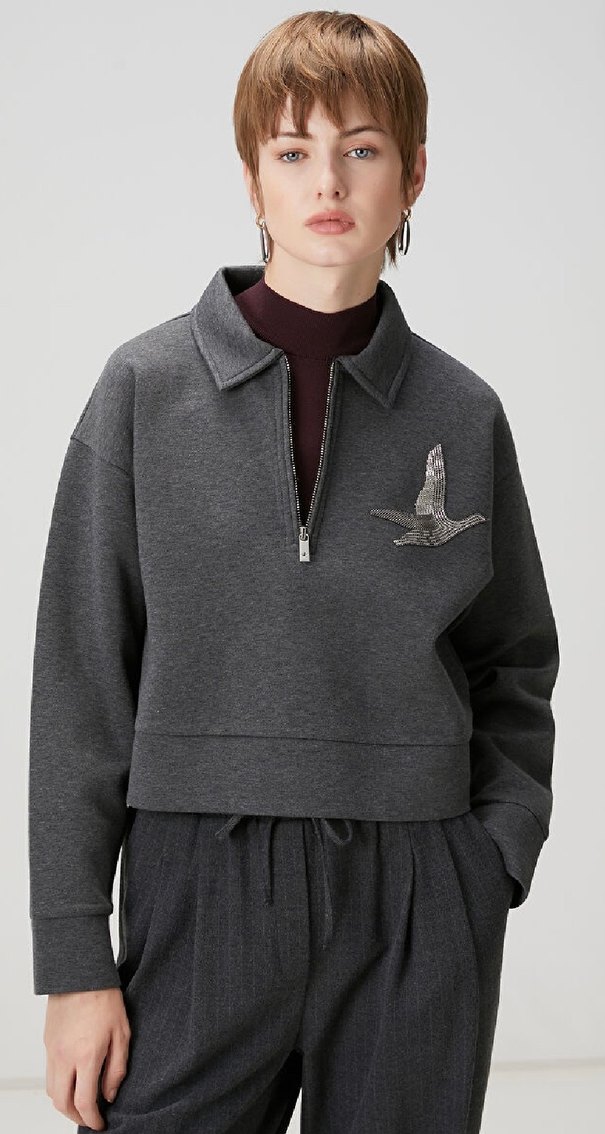 Kuş Nakışlı Beymen Club sweatshirt - Görsel 5