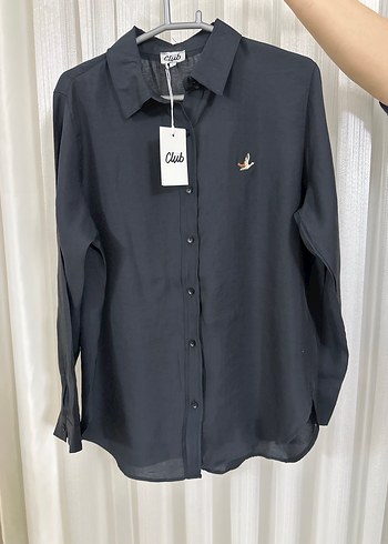 Siyah Beymen Club Uzun Kollu Casual Kadın Gömlek - Görsel 3