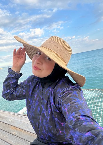 Bohem Tarz Uzun Kollu Lacivert Bağlamalı Mayo - Görsel 4