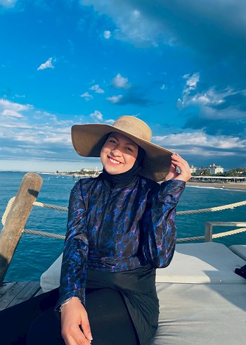 Bohem Tarz Uzun Kollu Lacivert Bağlamalı Mayo - Görsel 3