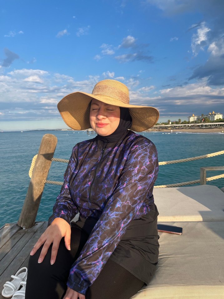 Bohem Tarz Uzun Kollu Lacivert Bağlamalı Mayo - Görsel 2