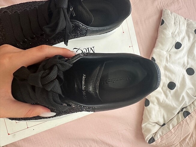 37 Beden siyah Renk Alexander McQueen glitter sneakers