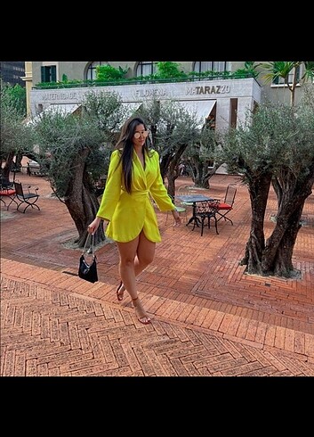 l Beden yeşil Renk Zara blazer ceket elbise