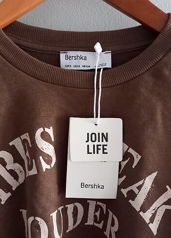 s Beden kahverengi Renk Bershka crop sweatshirt