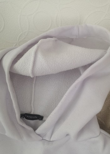 Beyaz Baskılı Kapüşonlu Kadın Sweatshirt - Görsel 2