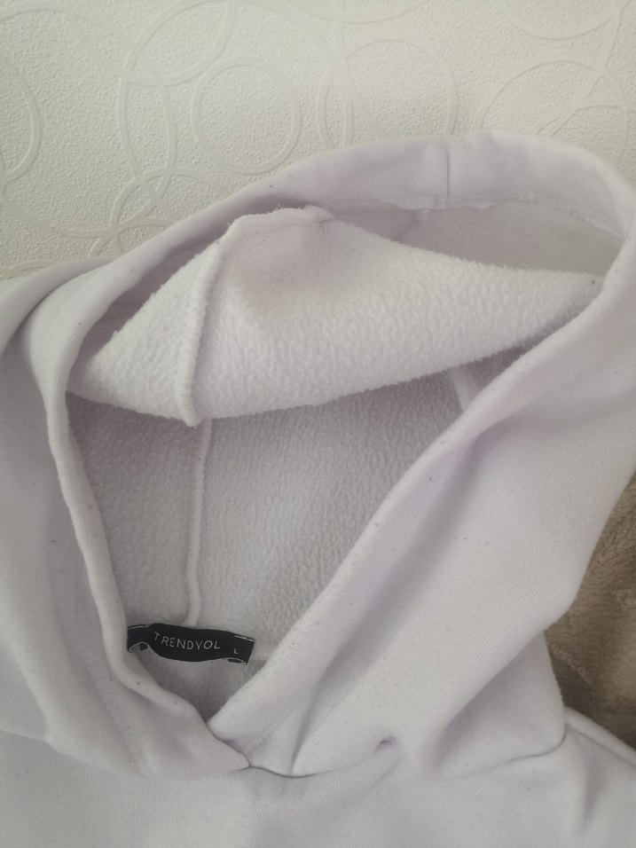 Beyaz Baskılı Kapüşonlu Kadın Sweatshirt - Görsel 2