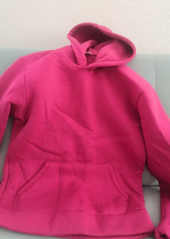 Kadın Pembe Kapüşonlu Sweatshirt - Görsel 5