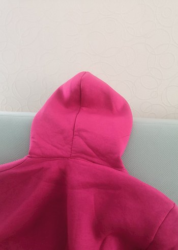 Kadın Pembe Kapüşonlu Sweatshirt - Görsel 7