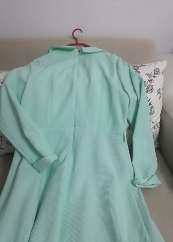 Turkuaz Uzun Hamile Tunik Yaka Detaylı - Görsel 5