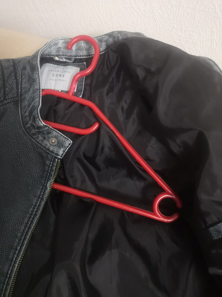 Gri Deri Biker Ceket Kadın - Görsel 4