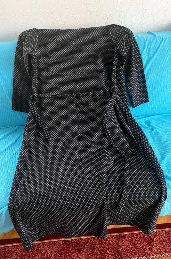 Düğmeli Gri Uzun Kadın Kaban - Görsel 2