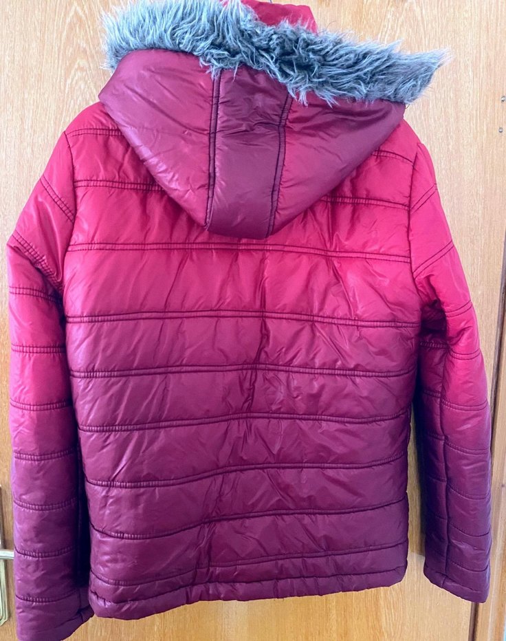 Bordo Fermuarlı Kadın Kışlık Mont - Görsel 2