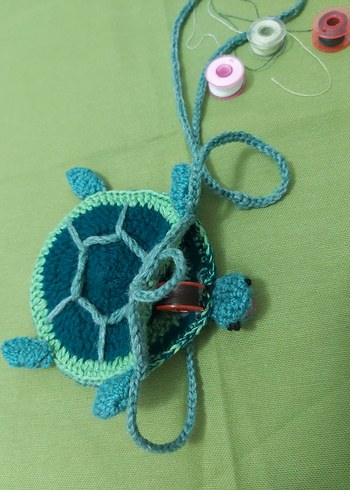 Yeşil Renkli Örgü Bebek çanta - Görsel 3