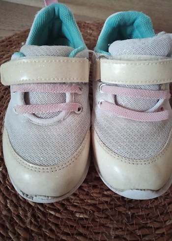 Kız Çocuk Beyaz Spor Ayakkabı Velcro - Görsel 12