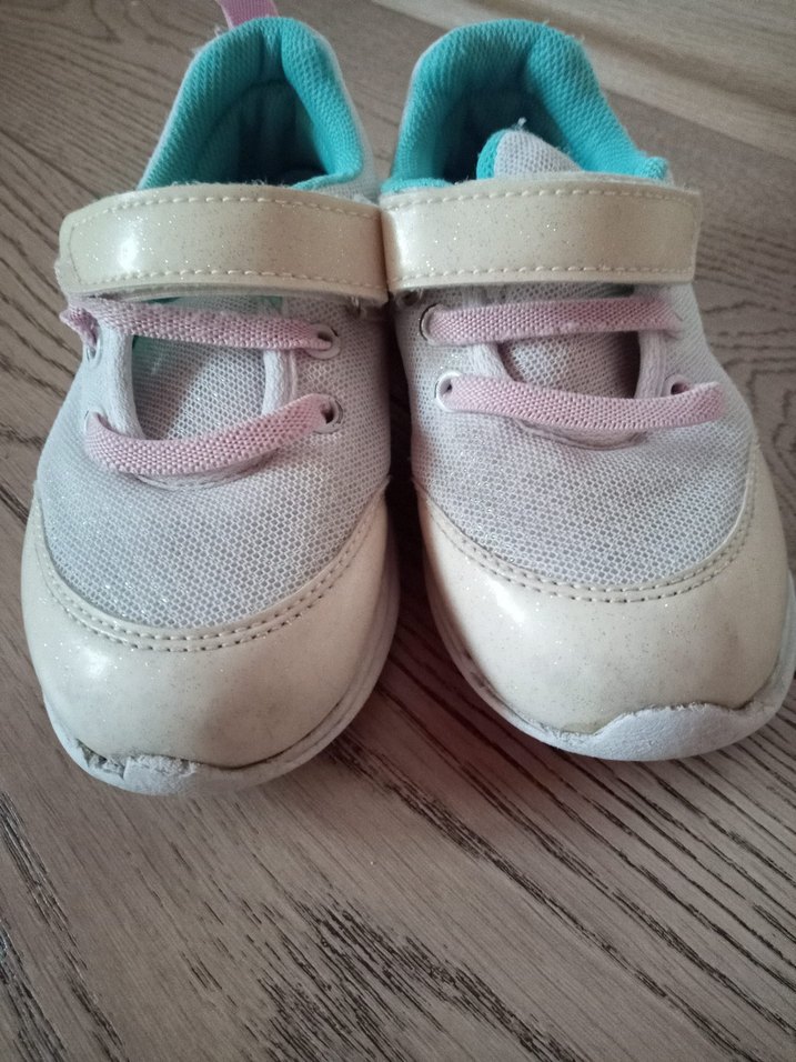 Kız Çocuk Beyaz Spor Ayakkabı Velcro - Görsel 4