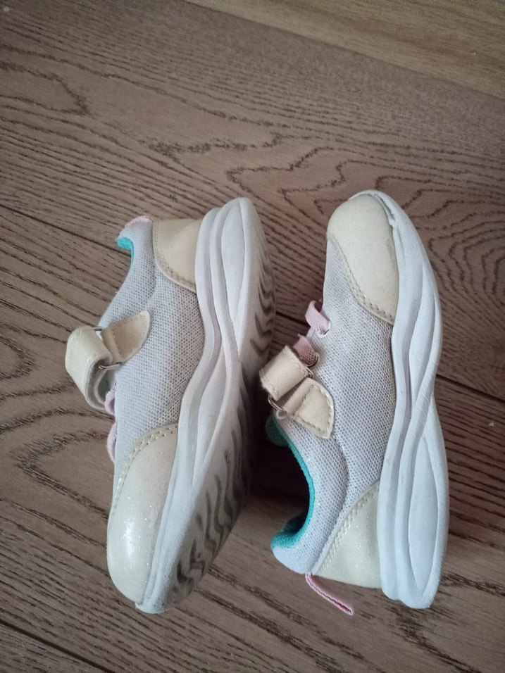 Kız Çocuk Beyaz Spor Ayakkabı Velcro - Görsel 5