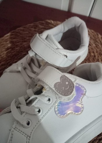 Kız Çocuk Beyaz Cırtcırtlı Spor Ayakkabı - Görsel 14